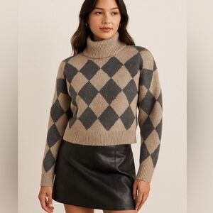 Abercrombie & Fitch Argyle Turtleneck Sweater